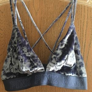 Dark Blue VS PINK Velvet Bralette